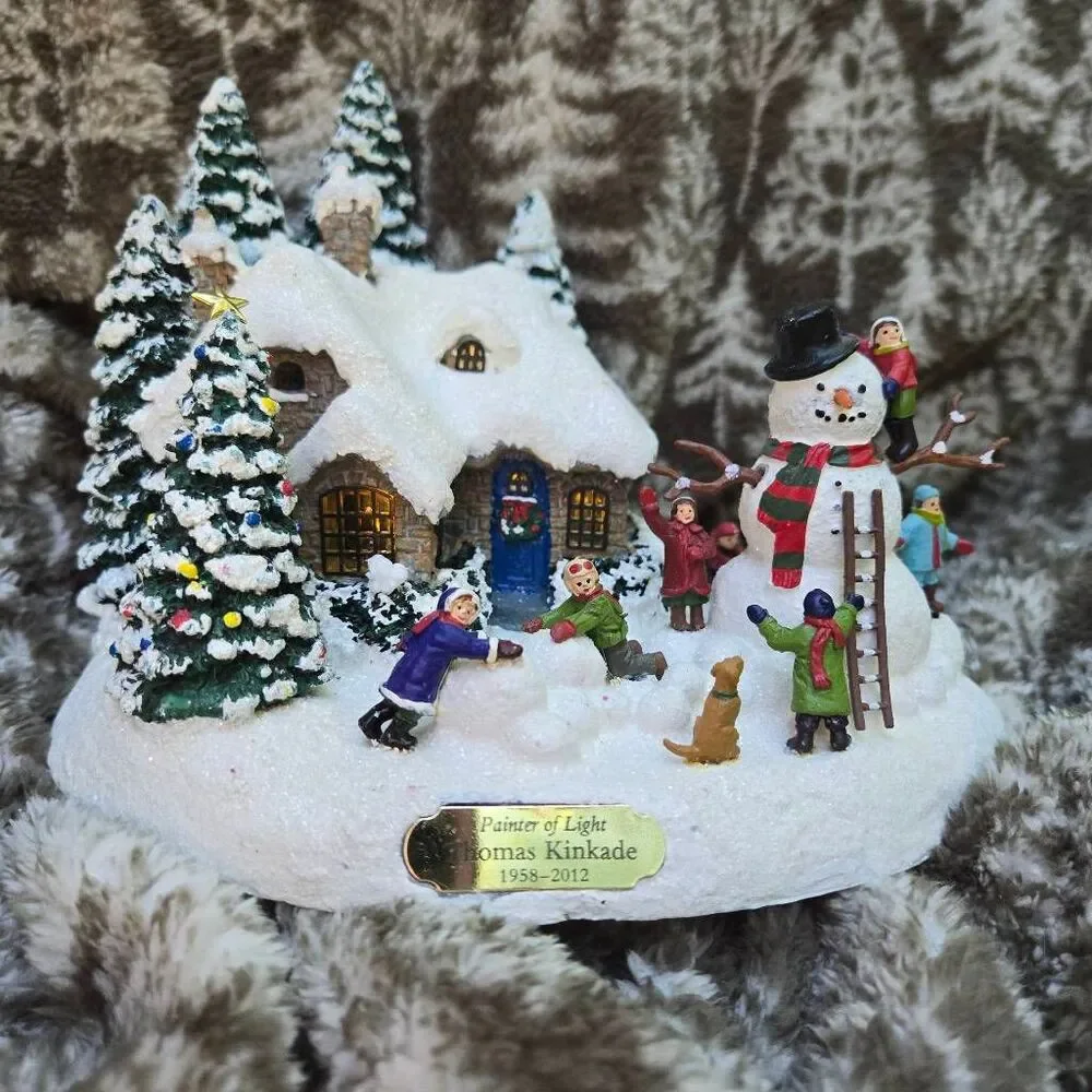 Thomas Kinkade Everett's Cottage lighted Christmas Village House